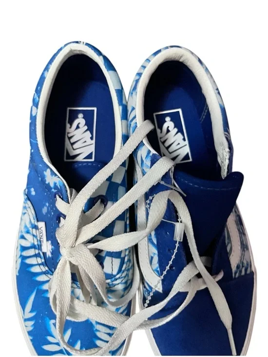 Vans Blue & White Leaf Print Low-Top Sneakers - Picture 6 of 7
